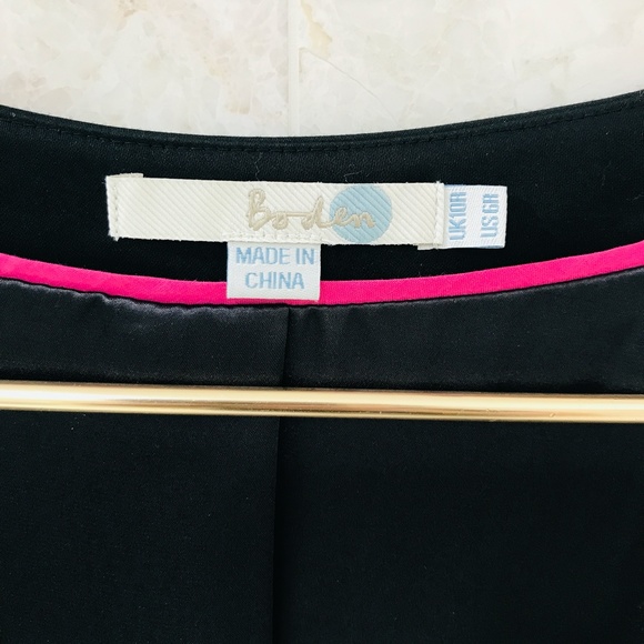 BODEN {6} Shift Dress Black Cotton Knee Length Cap Sleeve Gray Circles - Picture 6 of 9